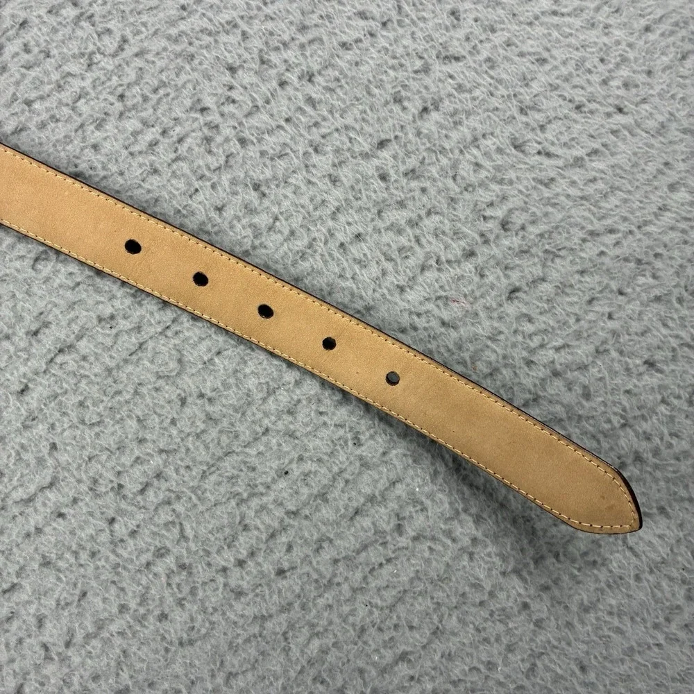 Robert Lee Morris Italian California Leather Belt Brown Gold Charm Women's Large